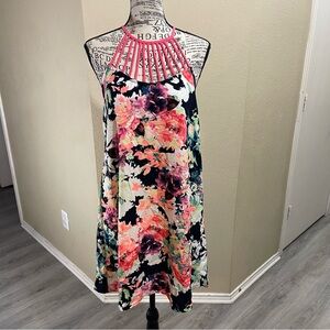 12 Pm By Mon Ami Floral Mini Dress with Pink Halter